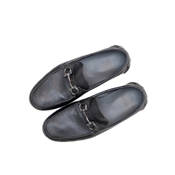 Salvatore Ferragamo Parigi Mini‎ Chicco Leather Driving  Loafers – Black – US 9 main image 4